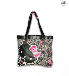 Bolsa LOUNGEFLY Hello Kitty Tipo Tote Color Negro Con Moños