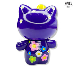 Figura 7cm SANRIO Hello Kitty Color Azul Marino Y Flores Coleccionable